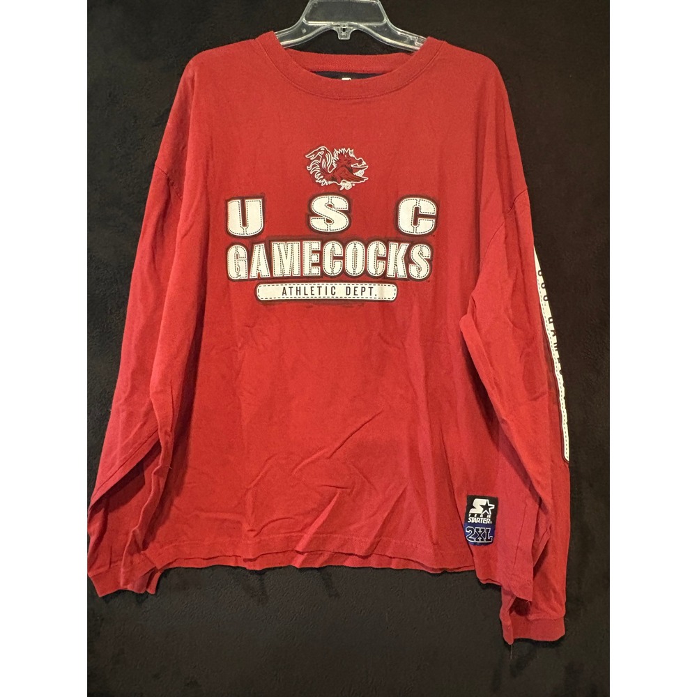 Starter USC‎ Gamecocks Long Sleeve T-Shirt Athletic Dept Red 2XL